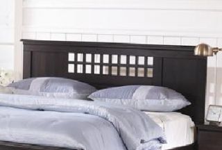 New Dark Brown Headboard for Queen Size Bed Frame Modern Espresso Wood