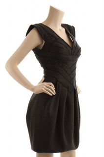 Herve Leger Gray Wool Cocktail Dress New Size S