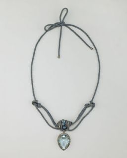 Crystal Teardrop Choker Necklace, Blue