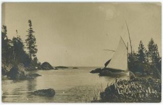 RPPC Bush Bay Sailboat Les Cheneaux Islands No 5 CA 1910