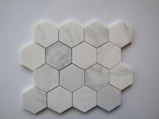Hexagon Marble Stone Mosaic Tile Floor or Wall