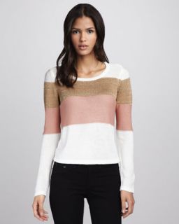 Design History Shimmery Colorblock Sweater   