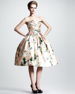 B223F Dolce & Gabbana Convertible Floral Print Silk Dress
