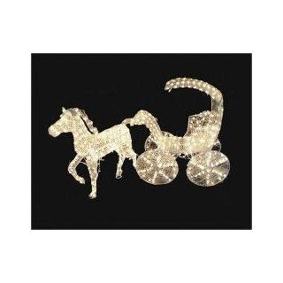 57 Lighted Crystal 3 D Horse & Carriage Christmas Yard
