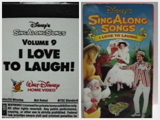 Sing Along Songs I Love to Laugh Volume Nine Disney VHS Video