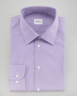 N1P3D Armani Collezioni Modern Fit Check Dress Shirt, Purple