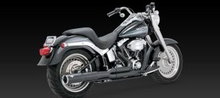 Vance Hines Exhaust Pro Pipe Hi Output Heatshield Black Harley Softail
