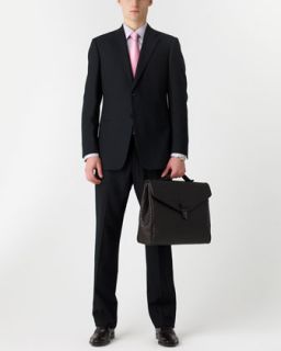 Hugo Boss Two Button Business Suit with Knit Tie, Nylon Backpack