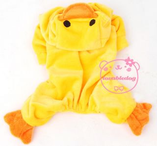 Yellow Duck Jumpsuit Jacket Coat Dog Halloween Costume XS s M L XL
