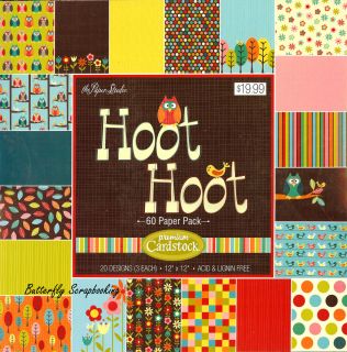 Hoot Hoot 12x12 Scrapbooking Paper Pad Paper Studio 60 Sheets New