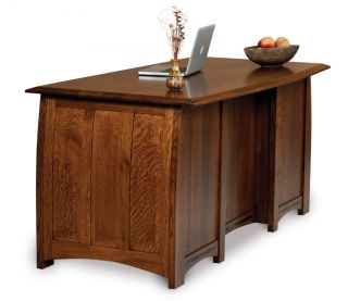 Amish Executive Computer Desk Solid Wood Furniture Office Den File