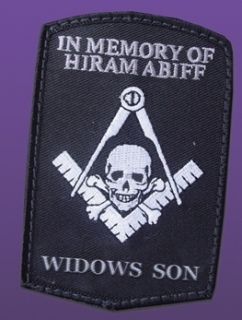Masonic Biker Patch in Memory of Hiram Abiff Widows Son