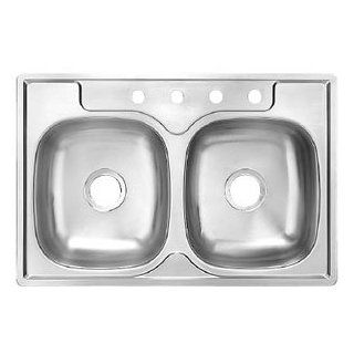 Kindred Closeout DMG 804BX 33 x 22 Self Rimming Kitchen Sink in Stai