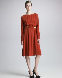 thakoon addition long sleeve silk dress original $ 590 206