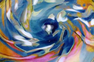 Cosmic Swirl Hand Blown Glass Wall Platter or Art Glass Wall Hanging