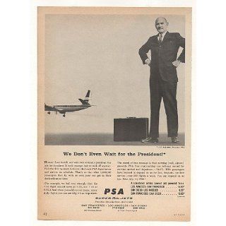 1963 PSA Airlines On Time Dont Wait for President Print