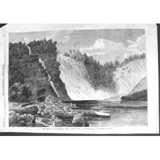 1862 FALLS MONTMORENCY QUEBEC CANADA RIVER CLIFFS Home