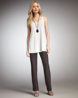 Eileen Fisher Washable Stretch Crepe Boot Cut Pants   Neiman Marcus