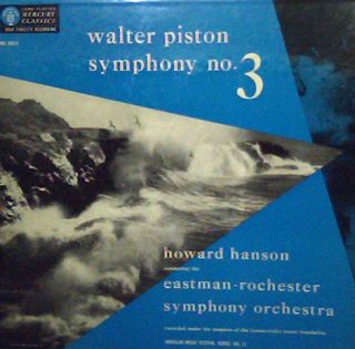 Howard Hanson Walter Piston Symphony No 3 Mercury Golden Lyre 1954