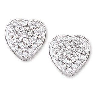 Clevereves 14K White Gold 1 10 Ct Tw Pair Diamond Heart
