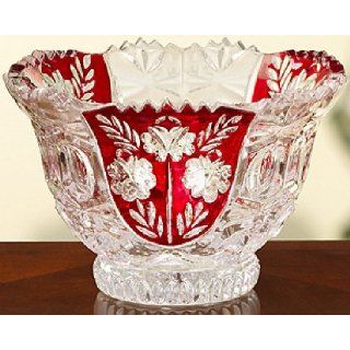 6 Diameter Ruby Accented Crystal Rosaline Bowl