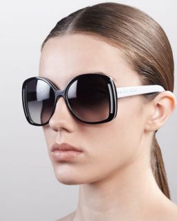 D0CUG Marc Jacobs Oversized Oval Sunglasses, Black/Gray/Brown