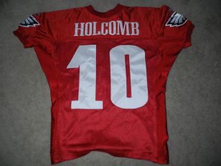 NFL Philadelphia Eagles Kelly Holcomb Game Used Worn Rare Red QB