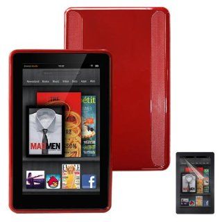 Skque Red TPU Case With Screen Protector For  Kindle