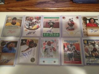 Football Auto Lot of 10 Roy Helu Titus Young Tracy Porter