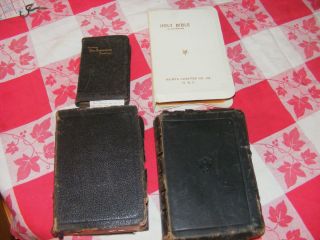 Lot of 4 Vintage Bibles Red Letter NE HTA Chapter Illustrations Maps