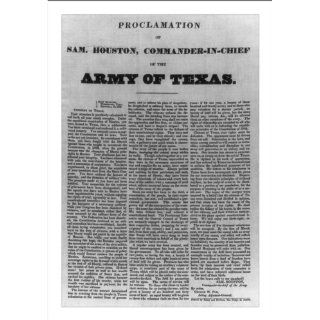 Historic Print (M) Proclamation of Sam. Houston