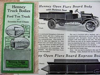 1910s Henney Model T Ford Truck Bodies Brochure