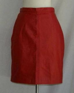 VTG Michael Hoban North Beach red leather skirt 7 8 medium M