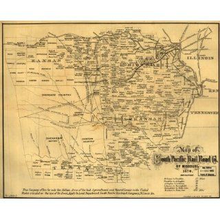 1870 Map of South Pacific Rail Road Co of Missouri. Home