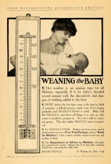 1905 Ad Henri Nestle Food Weaning Babies Thermometer Original