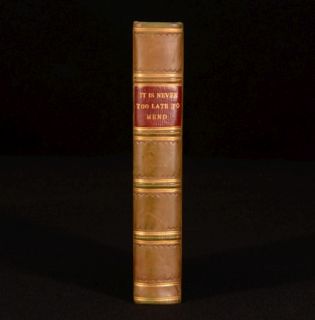 1857 It Is Never Too Late To Mend Charles READE Romance Novel Play