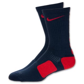 Nike Elite Basketball Crew Socks Navy/Red
