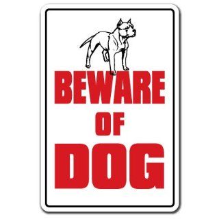 BEWARE OF DOG ~Sign~ dog pet parking pit bull signs: Patio
