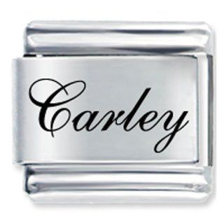 Pugster Edwardian Script Font Name Carley Italian Charm: Jewelry