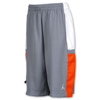 Mens Jordan Bankroll Shorts Cool Grey/Team Orange