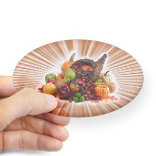 Sticker Clear (Oval) Thanksgiving Cornucopia Everything