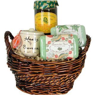 Green Olives and Green French Gourmet and Soapy Gift Basket 