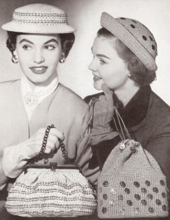 Vintage Crochet Pattern Book Hiawatha Hats Bags Beaded