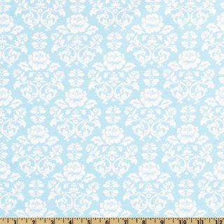 44 Wide Pimatex Basics Damask Aqua/White Fabric By The