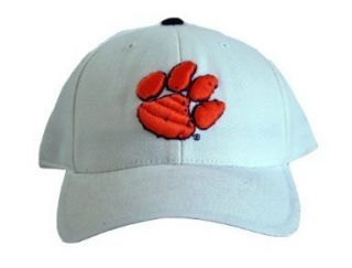 New Clemson Tigers Fitted College Hat   White: Clothing