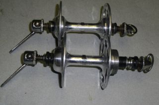 Vintage Campagnolo Road High Flange 36 Hole Hubs Q R Flat Levers No