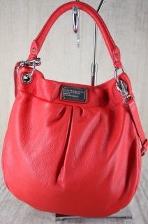 New Marc Jacobs Classic Q Hillier Lil Riz Hobo Bag Cherry Red Leather