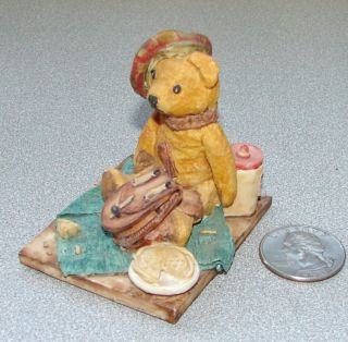 Vintage Peter Fagan Teddy Bear Picnic Figurine Scotland 1987