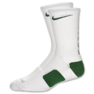 Nike Elite Mens Basketball Crew Socks White/Green