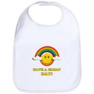 Baby Bib Cloud White Vintage Have a Great Day Smiley Face